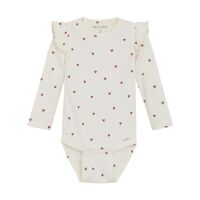 Minymo Langarm-Body 114159-1701 Weiß-Herzchen