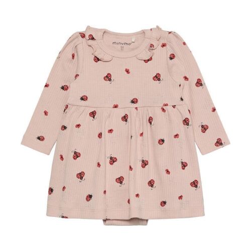 Minymo Langarm-Kleid mit Body 114224-5309 Marienkäfer Rosa