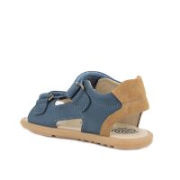Primigi Barfuß-Sandale Leder mit 2 Klett 1416600 Blau/Beige