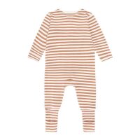 Hust & Claire La-Strampler aus Bambus Mulle Skyway 38416-3688 weiß-cognac gestreift