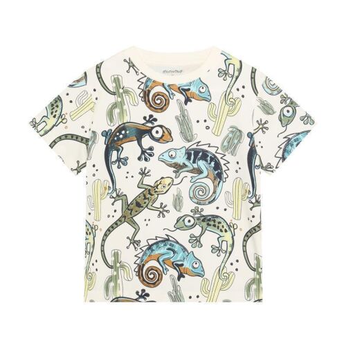 Minymo T-Shirt Reptilien 134321-1271 Weiß/Bunt