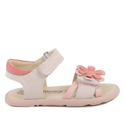 Primigi Barfuß-Sandale Blume Leder mit 2 Klett 1416822 Zartrosa