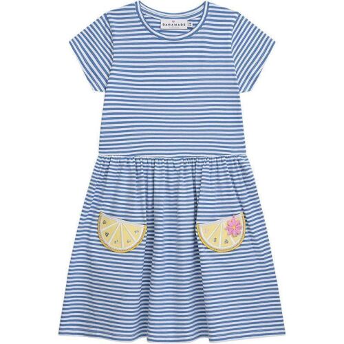 Danamade Kurzarm Kleid DMERLE - D1126-010 blau/weiß gestreift