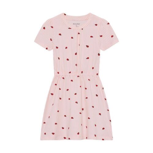 Minymo KA - Kleid mit Marienkäfern 124382 Fb. 5003 rosa/weiß gestreift