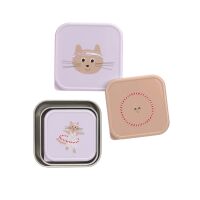 Lässig Edelstahl Snackbox Set Tiny Team Cat