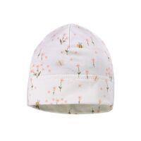 Maximo Baby-Beanie rosa Blümchen 158300-34 weiß