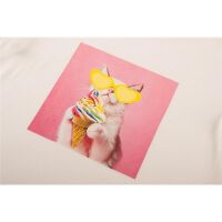 Someone T-Shirt Eis-Katze LOU-SG-02-A ECRU