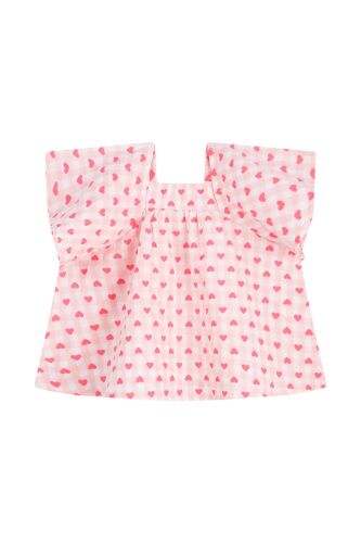 Mini Rebels KA-Shirt MAEVE-SG-21-D kariert / Herzchen pink