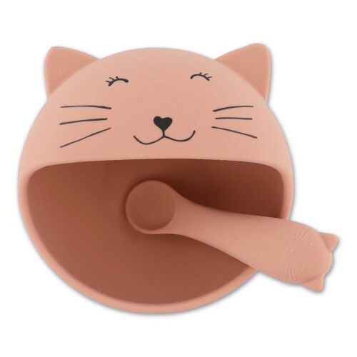 Trixie erstes Baby-Essset mit Saugnapf Silikon 96-762 Mrs.Cat
