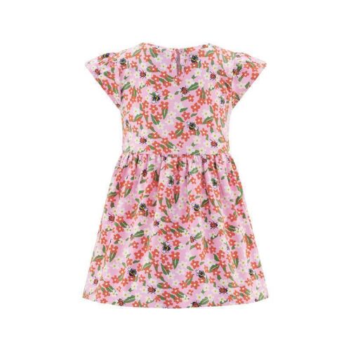 Happy Girls Kurzarm-Kleid Blumen mit Bienen & Marienkäfer 961515-43 bubble gum