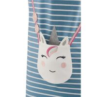 Happy Girls Kurzarm-Kleid gestreift mit Einhorn-Tasche 961310-58 dove blue