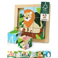 Merle Bilderwürfelpuzzle aus Holz 6-in-1 Löwe