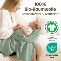 Merle Strick-Babydecke mit Lochmuster 80x100 -...