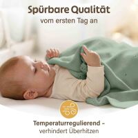 Merle Strick-Babydecke mit Lochmuster 80x100 - Salbeigrün