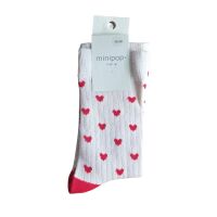 Minipop Socken aus Bambus Herzen MP35 Bright Red