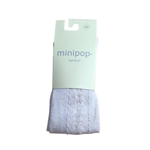 Minipop Strumpfhose aus Bambus MP51 Off White-Melange