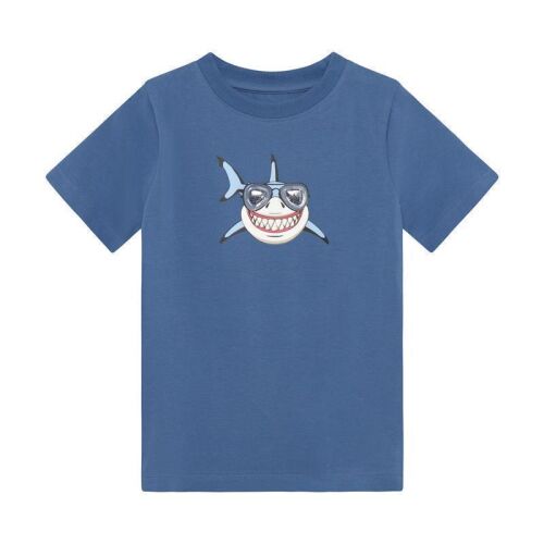 Minymo T-Shirt Brillenhai 134304-7128 Blau