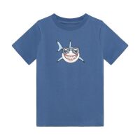 Minymo T-Shirt Brillenhai 134304-7128 Blau