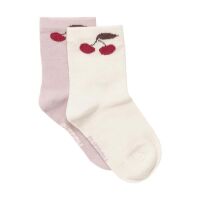 Minymo 2-Pack Socken 6634 Fb.596 Kirschen beige/altrosa