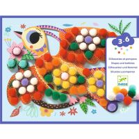 Djeco Bastel-Collage 0070 - Silhouetten und Bommel -...