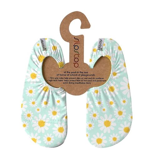 Slipstop Badeschuhe/Turnpatschen Bouquet weiße Blümchen türkis