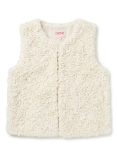Someone flauschiges Gilet Yara -SG-13-M dark ecru beige