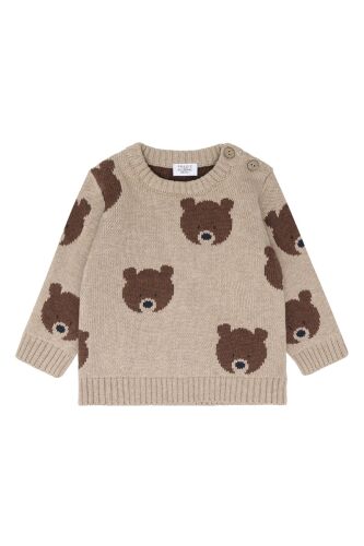 Hust & Claire Strickpullover Pilou Bear 390057 Fb.3552 Bärchen beige