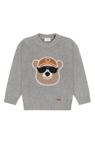 Hust & Claire Strick-Pullover Pelle Bear 490024 Fb.1206 Bär grau