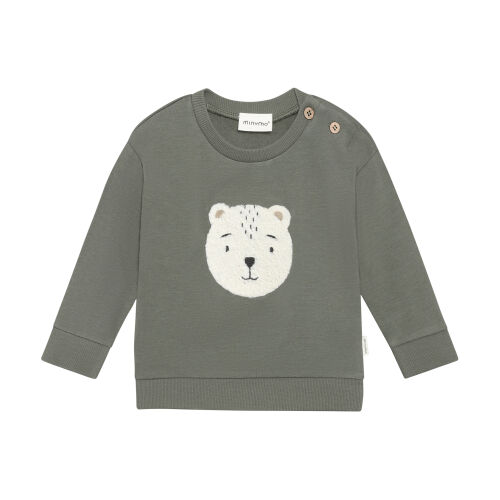 Minymo Baby-Sweater aus Bambus Bär 114466 Fb.9090 Grün