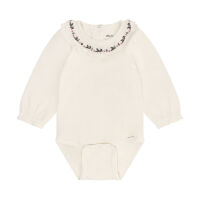 Minymo Langarm-Body 114400 Fb. 1026 Blumenkragen Uni beige