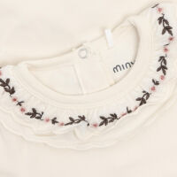 Minymo Langarm-Body 114400 Fb. 1026 Blumenkragen Uni beige