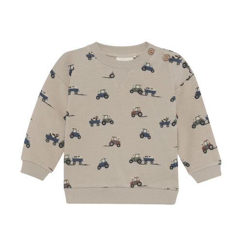 Minymo Baby-Sweater aus Bambus Traktoren114418 Fb.1206 beige