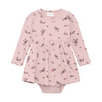 Minymo LA-Bodykleid Ripp 114479 Fb. 6510 geblümt / lila