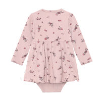Minymo LA-Bodykleid Ripp 114479 Fb. 6510 geblümt / lila