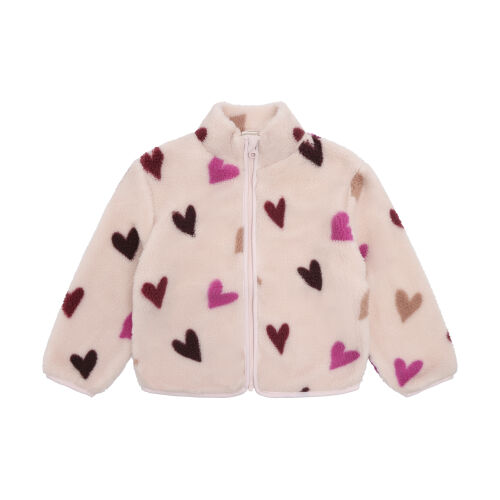 Minymo Flausch Teddy Jacke 124444 Fb. 5803 Herzen hellrosa