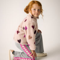 Minymo Flausch Teddy Jacke 124444 Fb. 5803 Herzen hellrosa