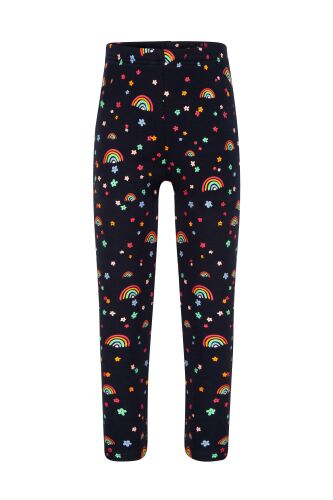 Happy Girls Thermo-Leggings 853102 Regenbogen und Blümchen navy