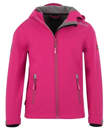 Trollkids SoftshelljackeTrollfjord 175-202 magenta pink / grey
