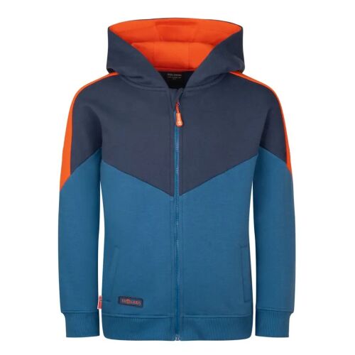 Trollkids Kapuzen-Sweatjacke Flakkefjord 765-122 nordic blue / flame orange