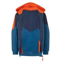 Trollkids Kapuzen-Sweatjacke Flakkefjord 765-122 nordic blue / flame orange