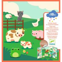 Djeco Dicke und positionerbare Stickers Bauernhof