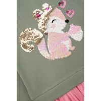 Danamade Langarm Kleid mit Tüllrock DERLE - D3126-011 salbai grün/rosa