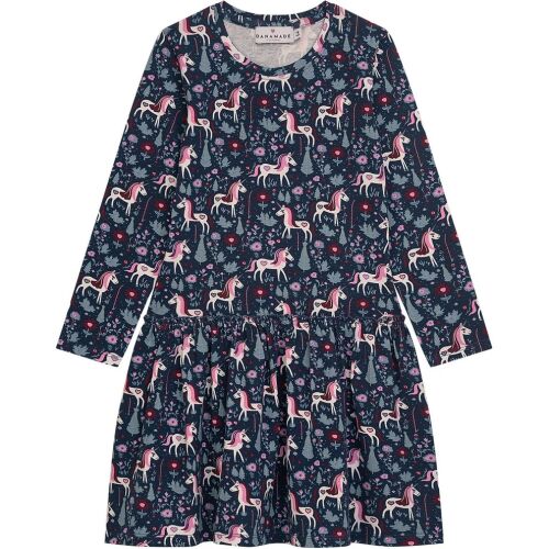 Danamade Langarm Kleid Dalva D3126-004 Einhörner navy