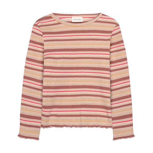 Minymo Langarm-Shirt 124401 Fb.5000 gestreift rosa/lila