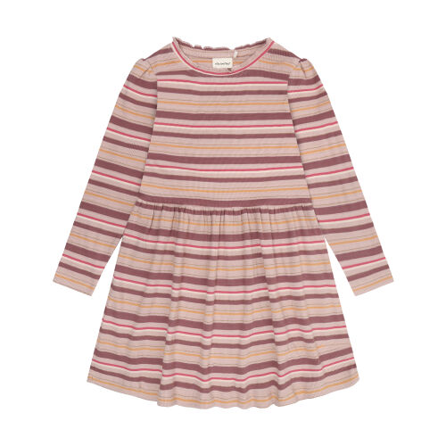Minymo Langarm-Kleid 124403 Fb. 5000 gestreift rosa/lila