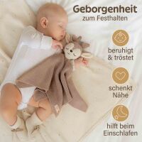 Merle Strick-Schmusetuch mit Söckchen Braun Reh