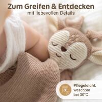 Merle Strick-Schmusetuch mit Söckchen Braun Reh
