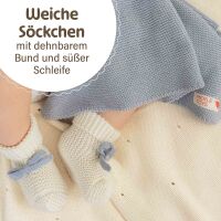 Merle Strick-Schmusetuch mit Söckchen Blau Schaf
