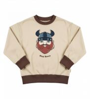 Maxomorra Sweatshirt SG Print Viking - Stay Brave creme