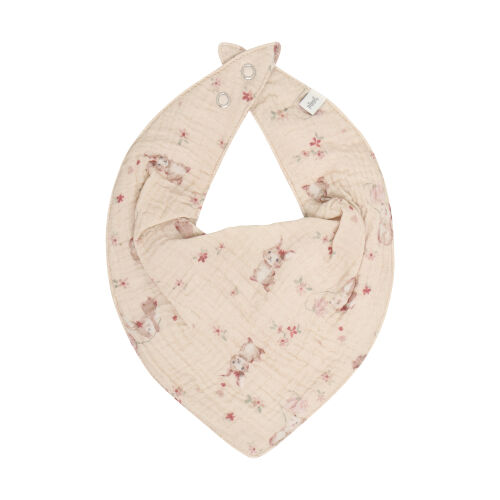 Pippi Dreieckstuch Bandana Musselin Hasen beige